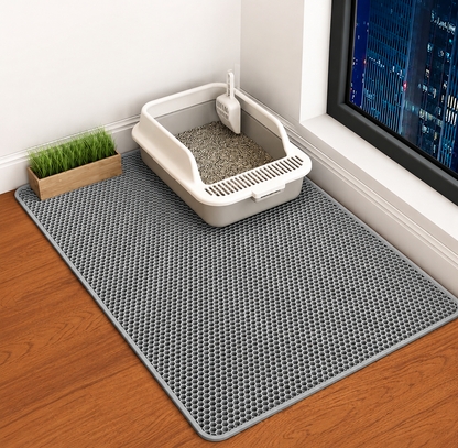 Cat Litter Mat 2-Layer — Waterproof Sand Trap with Non-Slip Base