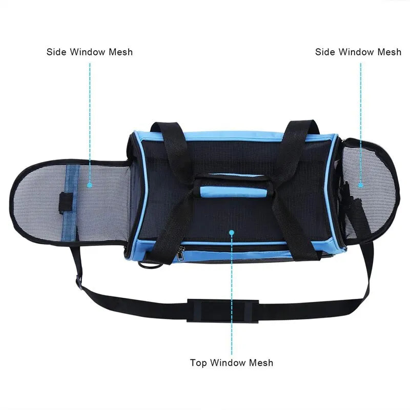 Portable Soft-Sided Pet Carrier Bag — Breathable Mesh for Cats & Dogs