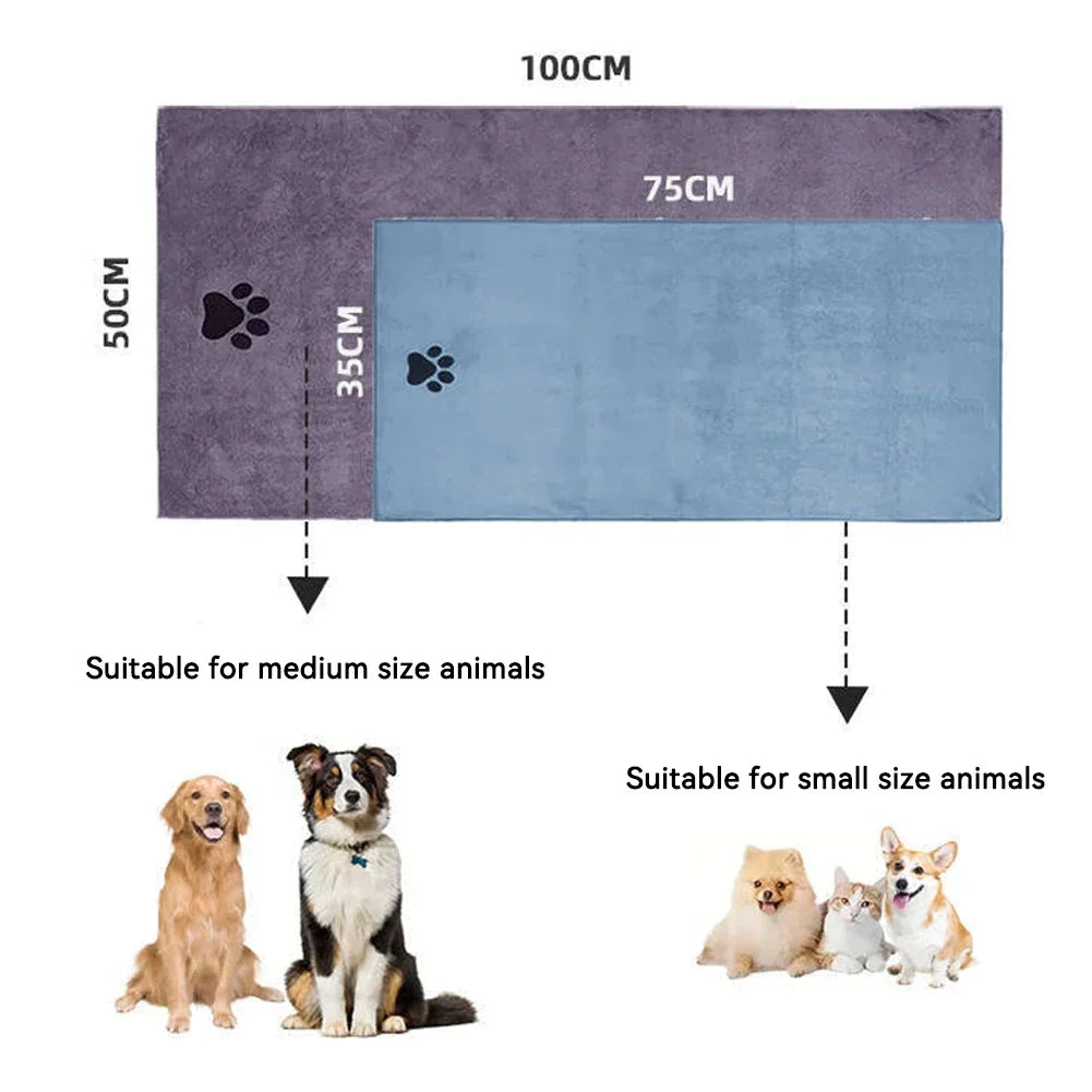 Quick-Dry Pet Bath Towel — Soft & Ultra Absorbent Microfiber