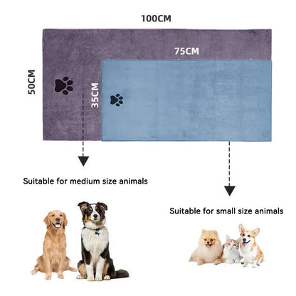 Quick-Dry Pet Bath Towel — Soft & Ultra Absorbent Microfiber