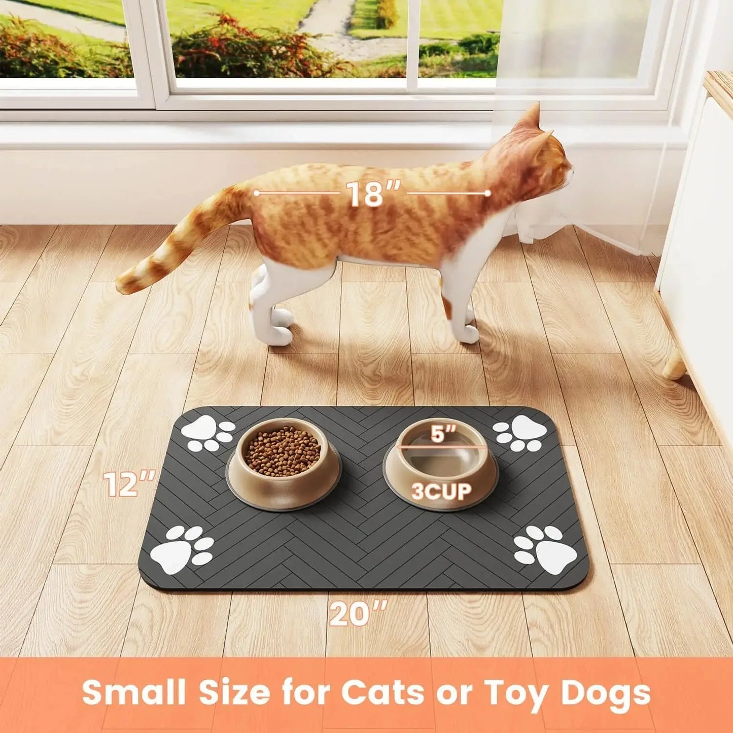 Waterproof & Non-Slip Feeding Mat for Dogs & Cats