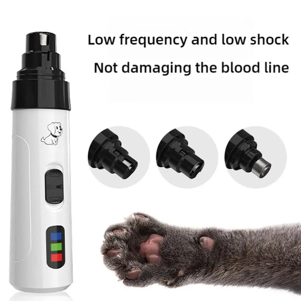 USB Rechargeable Pet Nail Grinder — Quiet & Portable Grooming Tool