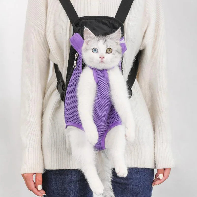 Pet Backpack Carrier — Adjustable Double Shoulder Bag for Cats & Dogs