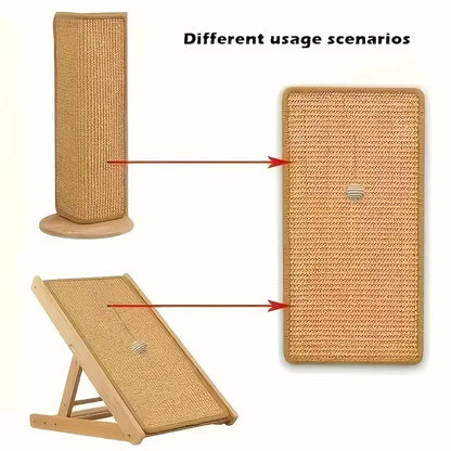 Sisal Cat Scratcher Post with Hanging Ball — Space-Saving Design