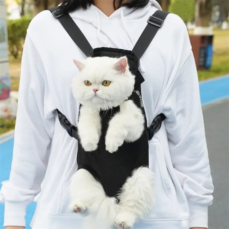 Pet Backpack Carrier — Adjustable Double Shoulder Bag for Cats & Dogs