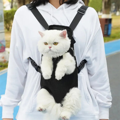Pet Backpack Carrier — Adjustable Double Shoulder Bag for Cats & Dogs