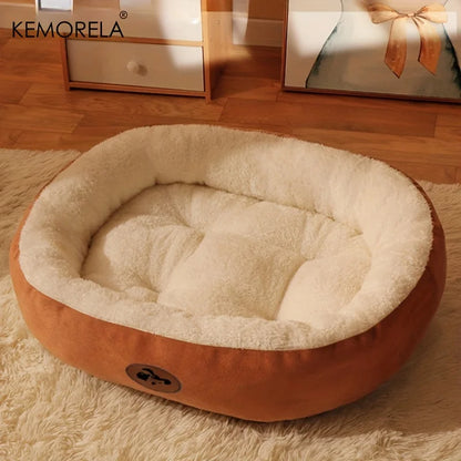 Cozy Oval Pet Bed — Plush & Thickened for Cats & Small Dogs