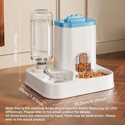 Automatic Gravity-Fed Cat Feeder & Water Dispenser — Large Capacity, Spill-Proof