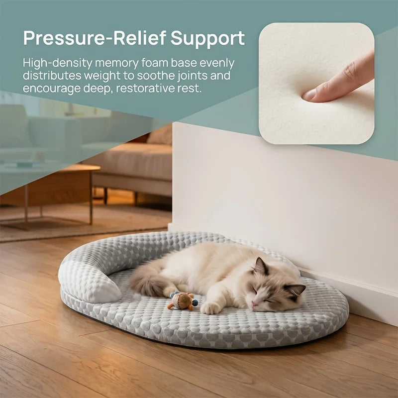 Orthopedic Cooling Dog Bed with Raised Edges — Washable & Breathable