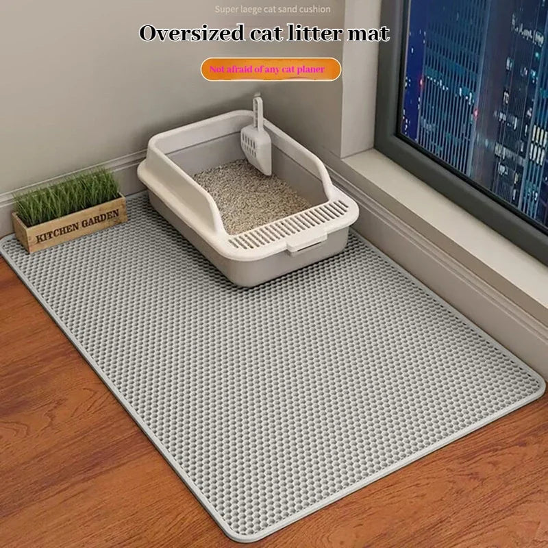 Cat Litter Mat 2-Layer — Waterproof Sand Trap with Non-Slip Base