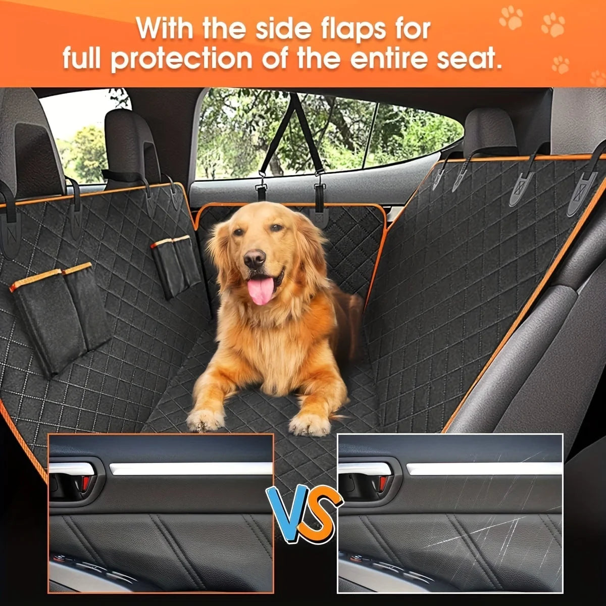 Waterproof Pet Car Seat Cover — Scratch-Resistant Back Seat Protector