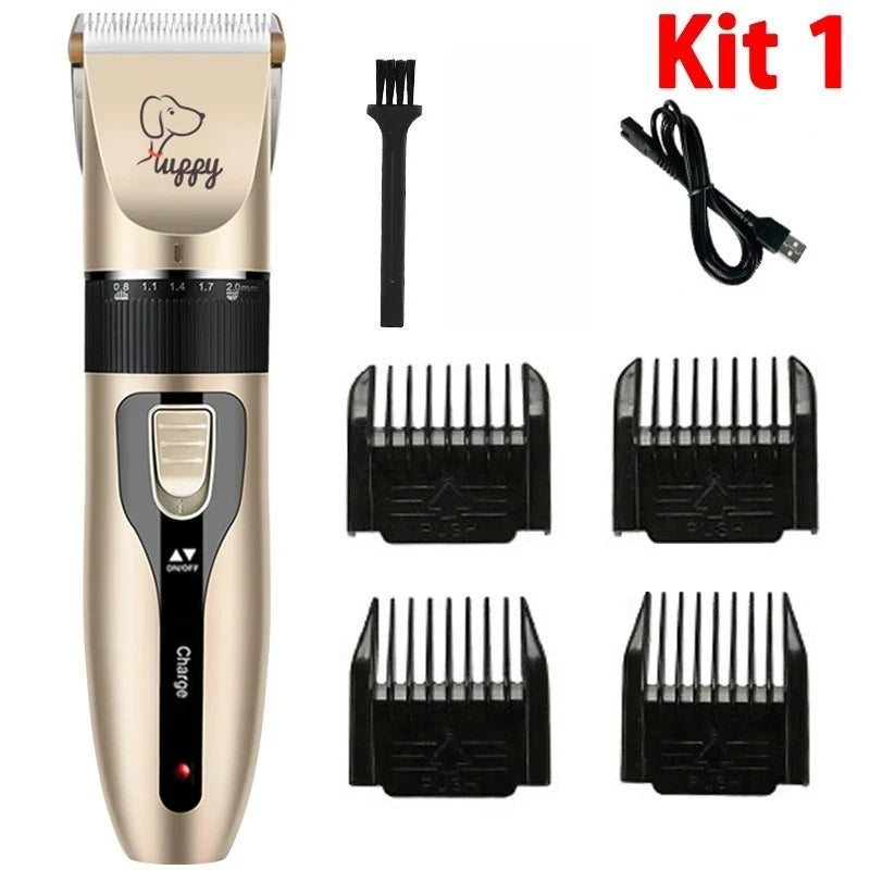 Professional Electric Pet Grooming Kit — Cordless Clipper & Trimmer with 5-Speed Control