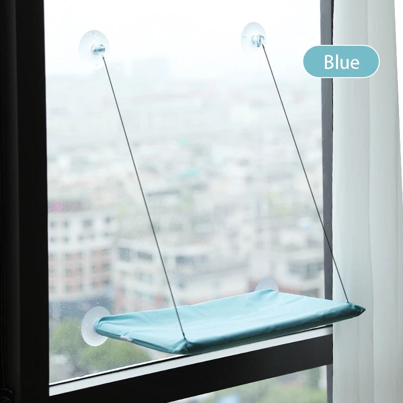 Window Hammock for Cats — Suction Cup Pet Bed with Washable Fabric