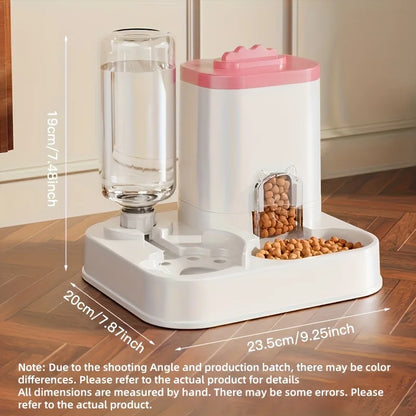 Automatic Gravity-Fed Cat Feeder & Water Dispenser — Large Capacity, Spill-Proof