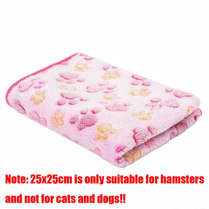 Soft Fleece Pet Blanket with Paw Print — Warm & Cozy Dog & Cat Sleeping Mat
