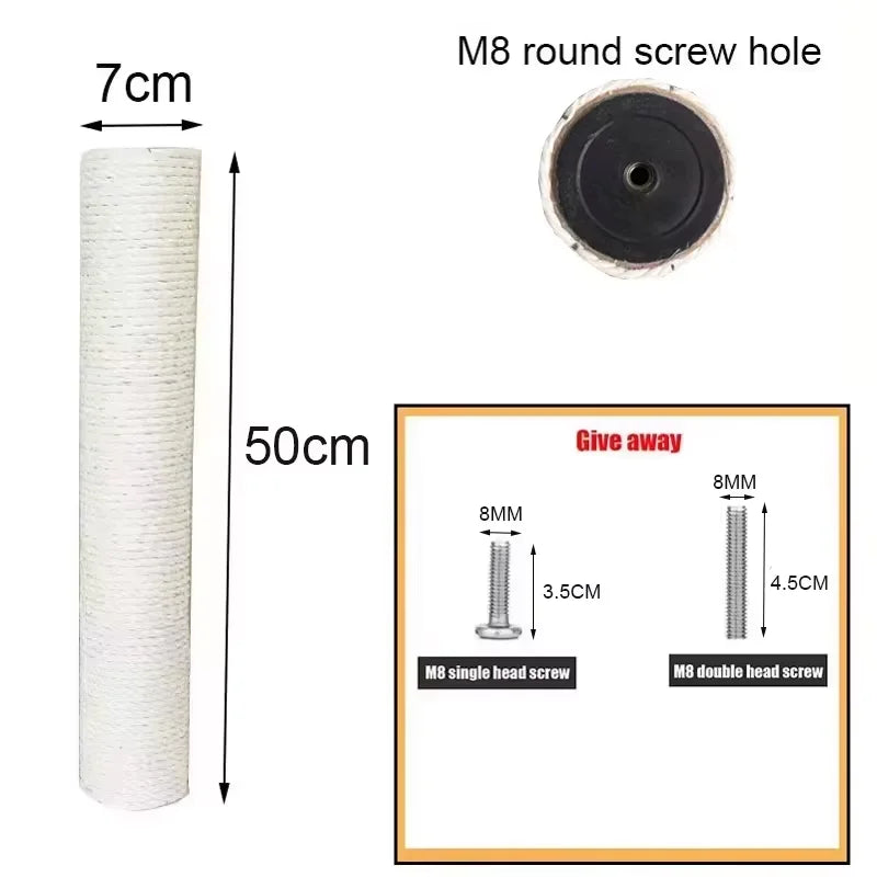 Sisal Cat Scratching Post — Replacement Climbing Frame Post with Rope Wrap