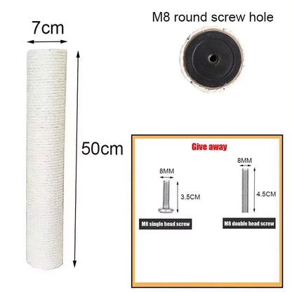 Sisal Cat Scratching Post — Replacement Climbing Frame Post with Rope Wrap
