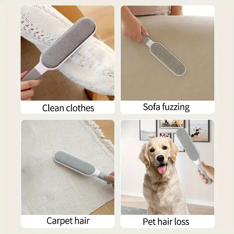 Double-Sided Pet Hair Remover — Electrostatic Lint Brush for Cats & Furniture
