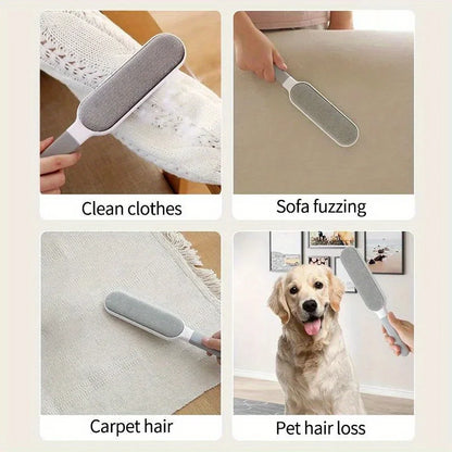 Double-Sided Pet Hair Remover — Electrostatic Lint Brush for Cats & Furniture