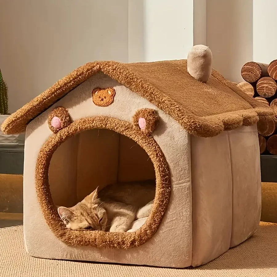 Foldable Pet House — Cozy Removable Washable Bed for Cats & Small Dogs