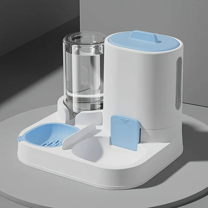 Automatic Gravity-Fed Cat Feeder & Water Dispenser — Large Capacity, Spill-Proof