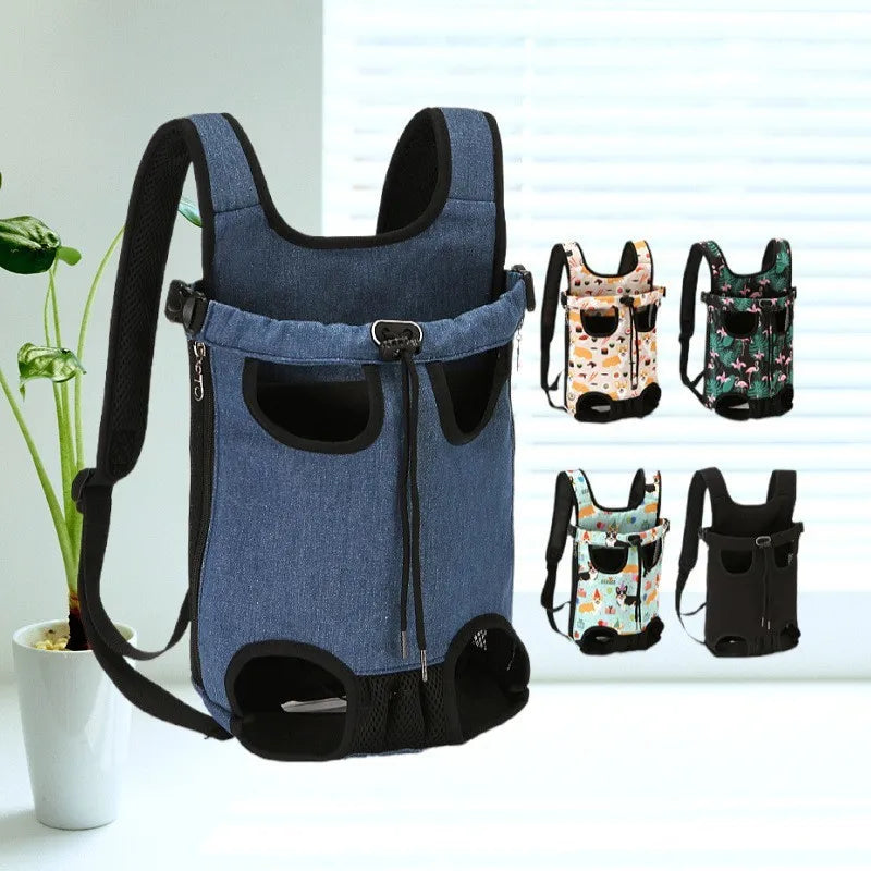 Pet Backpack Carrier — Adjustable Double Shoulder Bag for Cats & Dogs