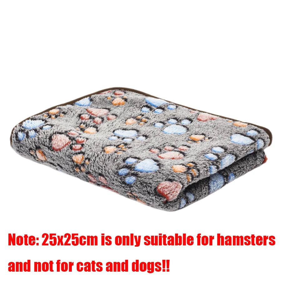 Soft Fleece Pet Blanket with Paw Print — Warm & Cozy Dog & Cat Sleeping Mat