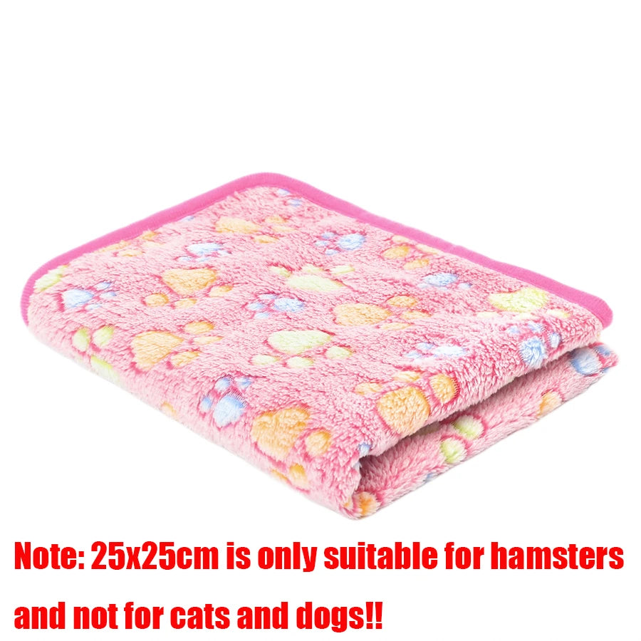 Soft Fleece Pet Blanket with Paw Print — Warm & Cozy Dog & Cat Sleeping Mat
