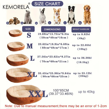 Cozy Oval Pet Bed — Plush & Thickened for Cats & Small Dogs