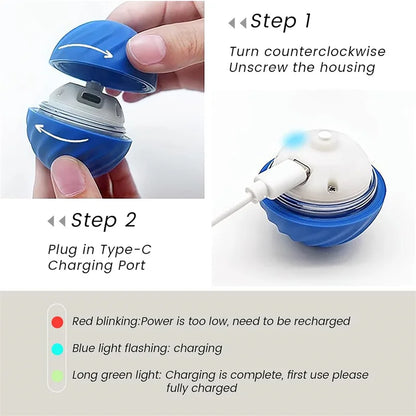 Interactive Automatic Pet Ball — USB Rechargeable Moving Toy for Cats & Dogs