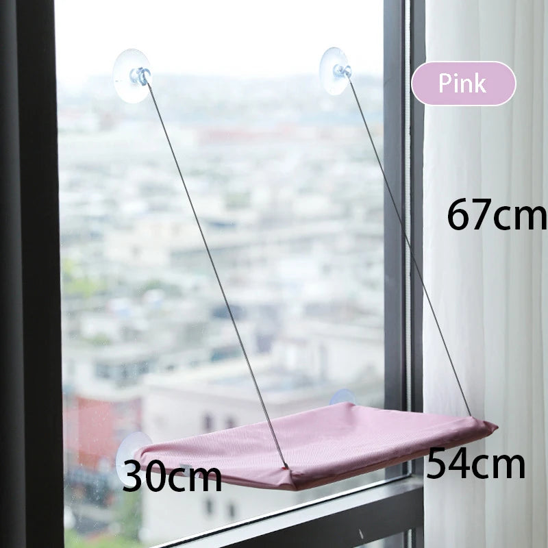 Window Hammock for Cats — Suction Cup Pet Bed with Washable Fabric