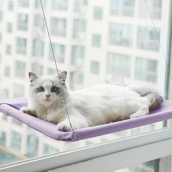 Window Hammock for Cats — Suction Cup Pet Bed with Washable Fabric