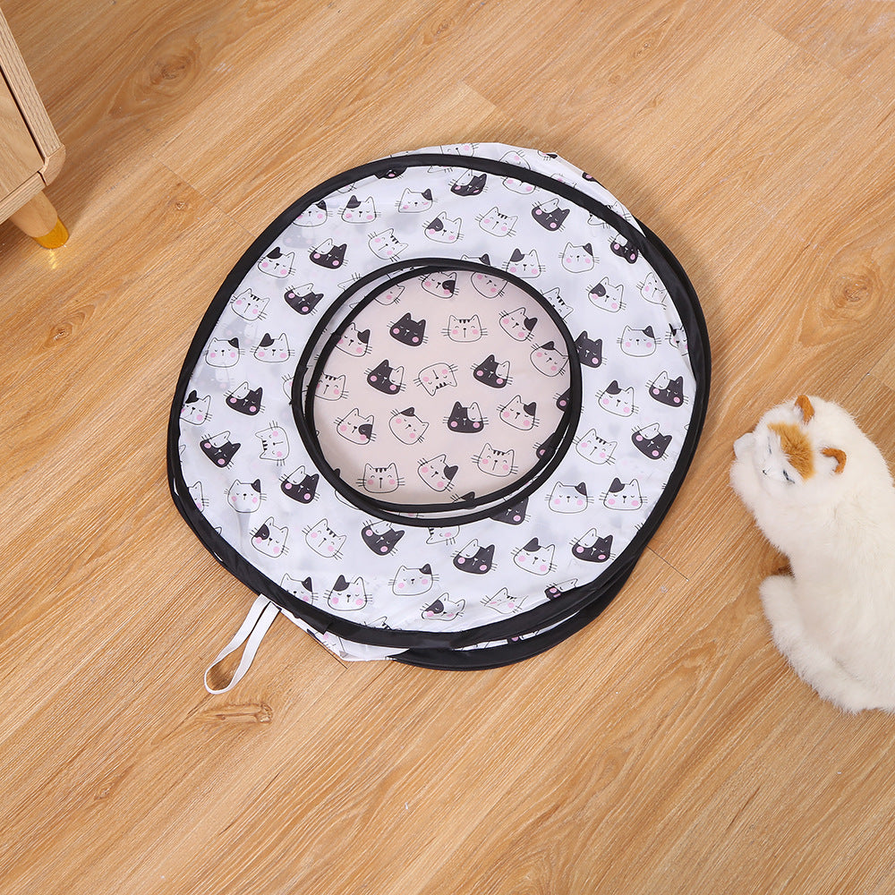 Foldable Cat Tent Bed with Tunnel — 3-in-1 Pet Play & Rest Space