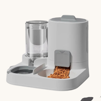 Automatic Gravity-Fed Cat Feeder & Water Dispenser — Large Capacity, Spill-Proof