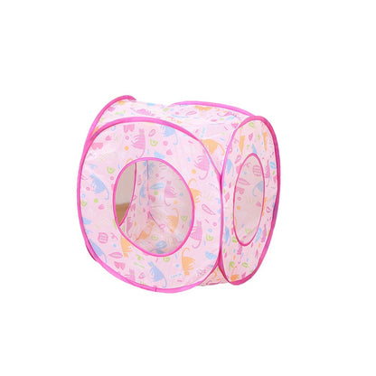 Foldable Cat Tent Bed with Tunnel — 3-in-1 Pet Play & Rest Space